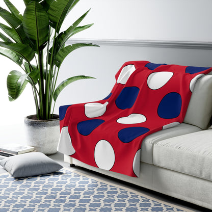 Saint Helena, Ascension And Tristan Da Cunha Retro Polka Dots Blanket Throw