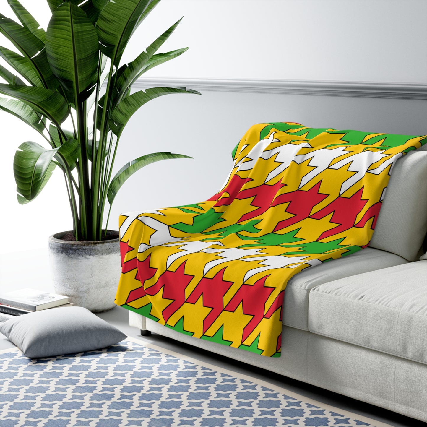 Myanmar Retro Houndstooth Blanket Throw