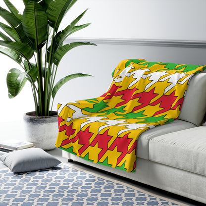 Myanmar Retro Houndstooth Blanket Throw