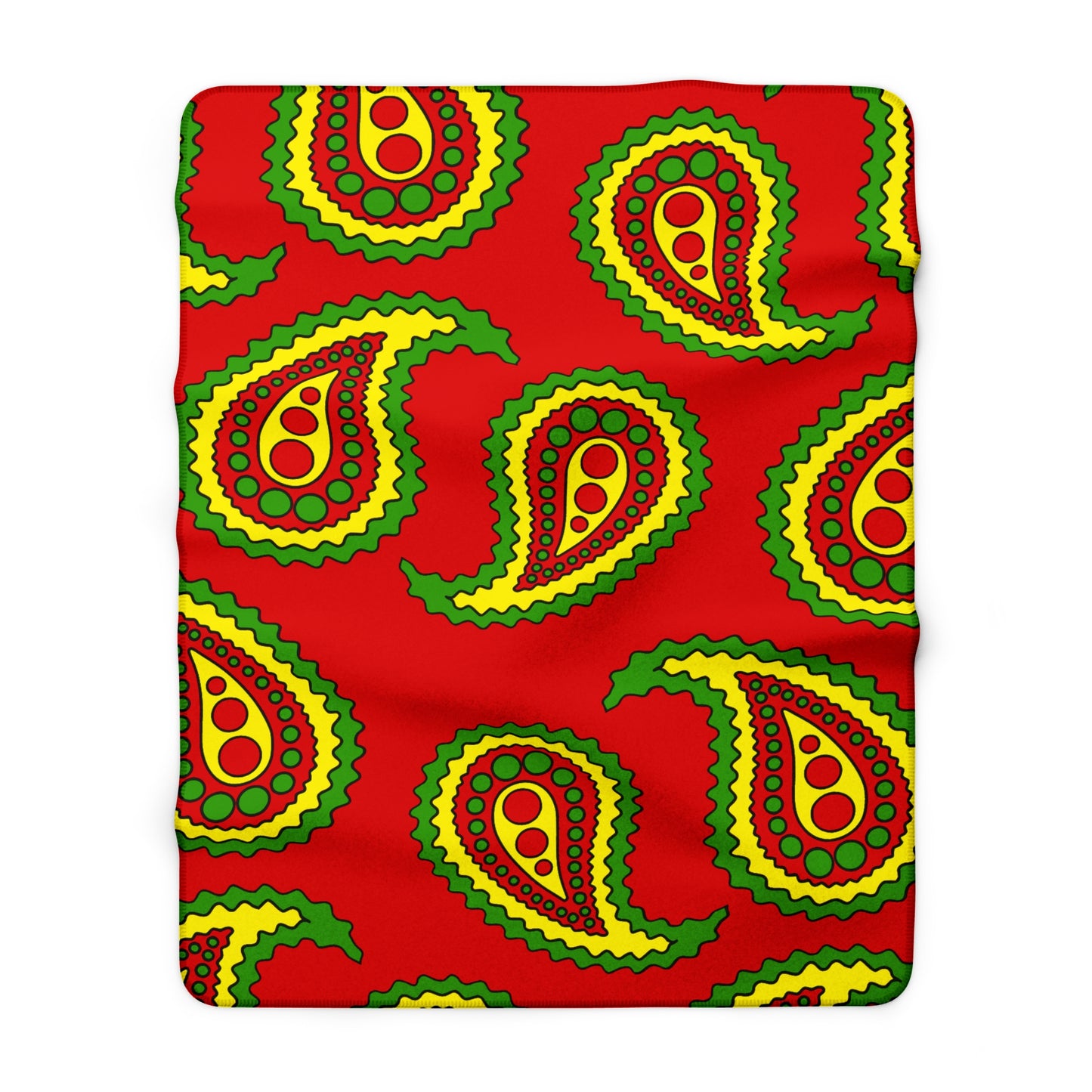 Burkina Faso Retro Paisley Blanket Throw