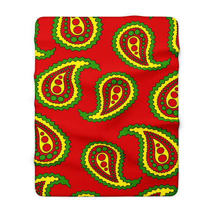 Burkina Faso Retro Paisley Blanket Throw