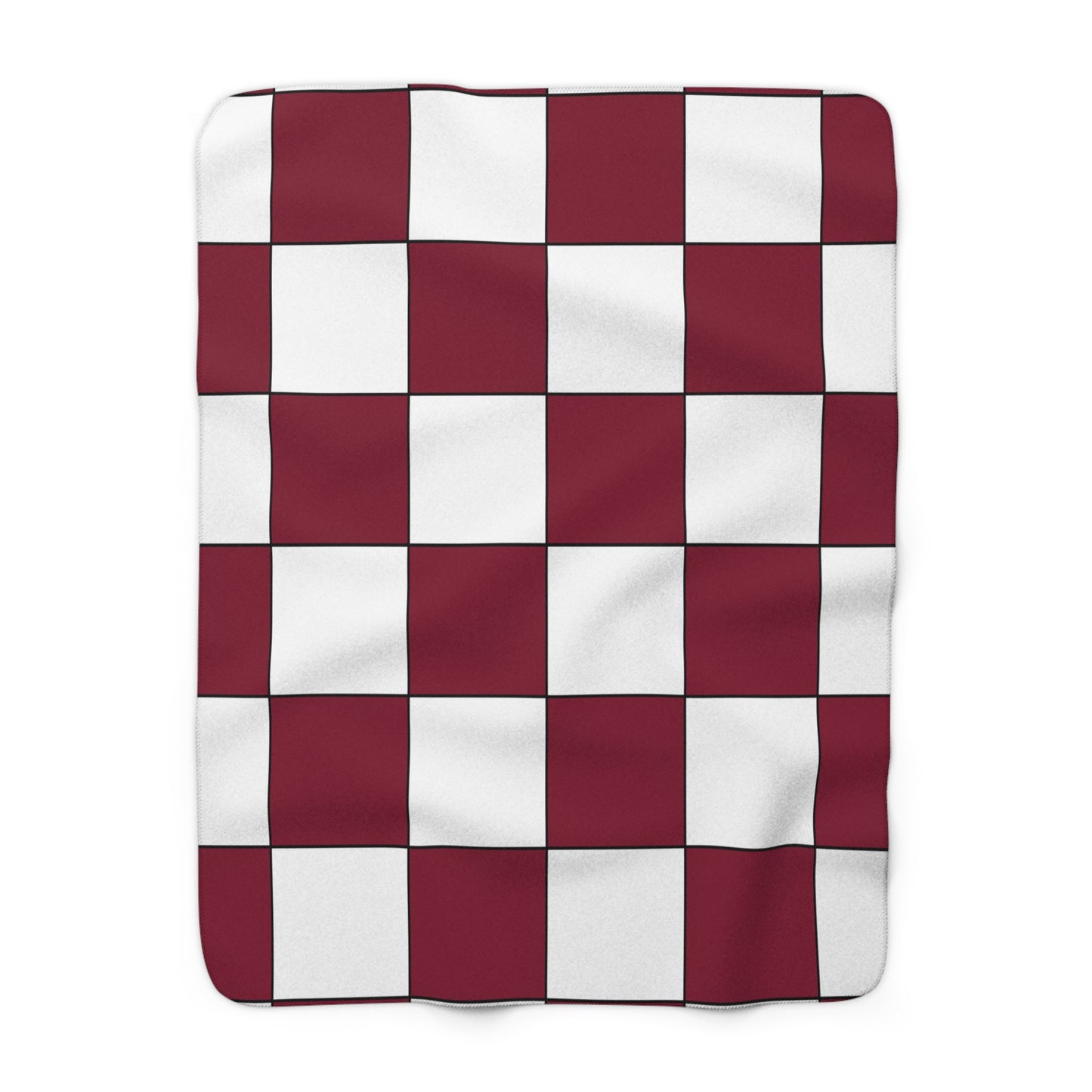 Claret, White Retro Check Blanket Throw