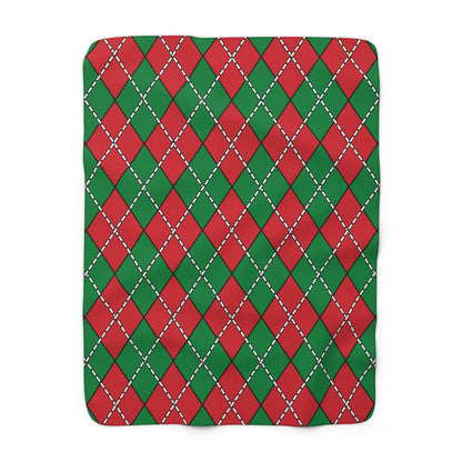Turkmenistan Retro Argyle Blanket Throw