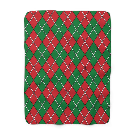 Turkmenistan Retro Argyle Blanket Throw