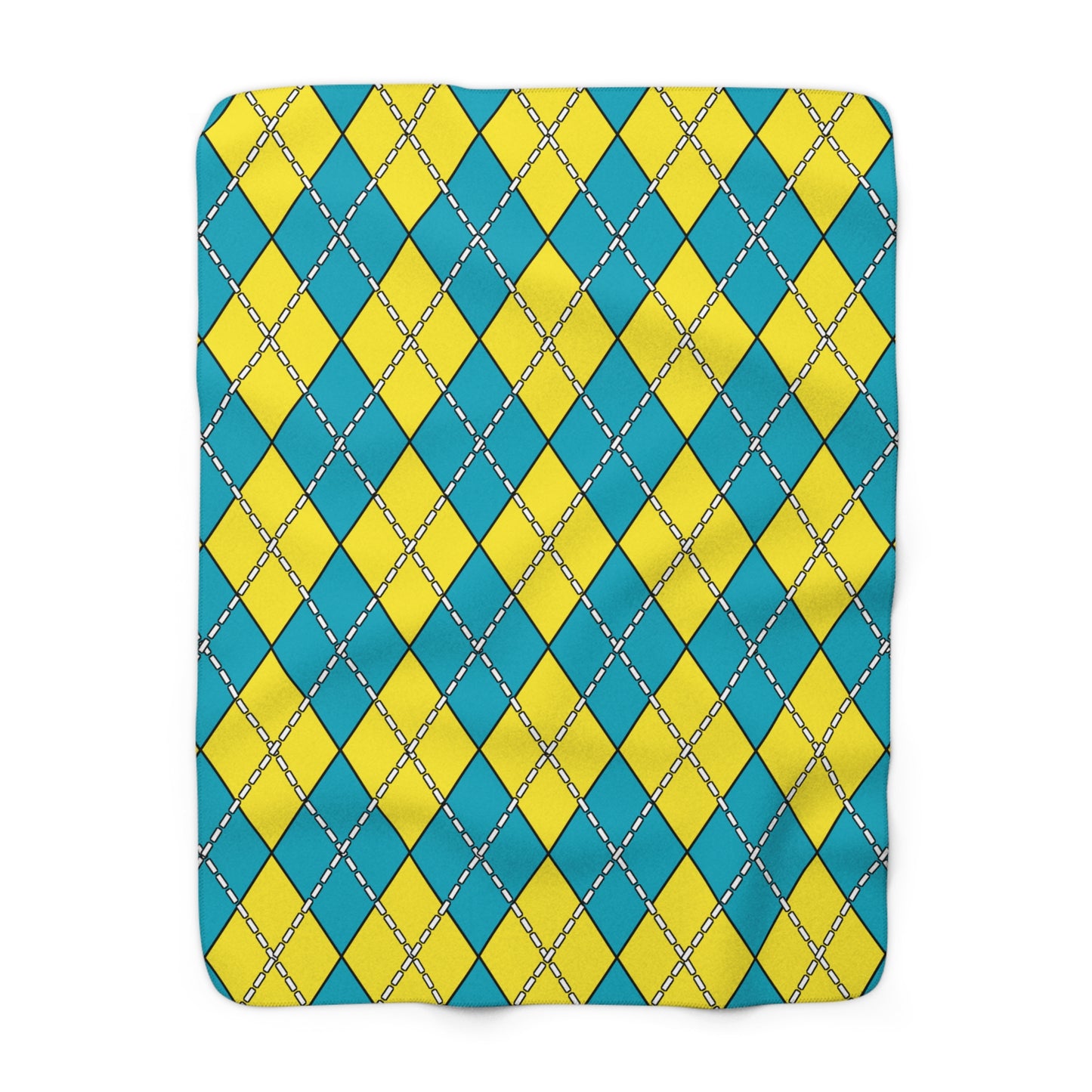 Kazakhstan Retro Argyle Blanket Throw