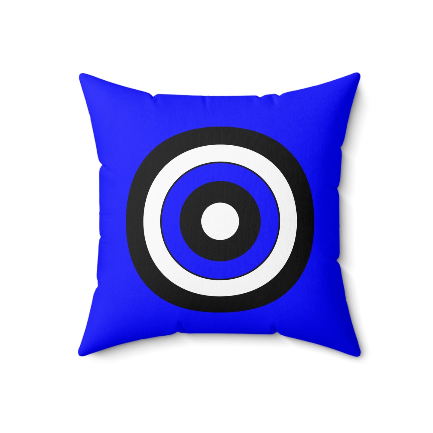 Blue, Black, White Retro Target Cushion Pillow