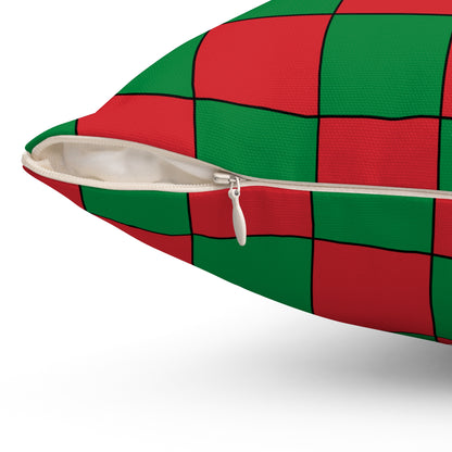 Turkmenistan Retro Check Cushion Pillow