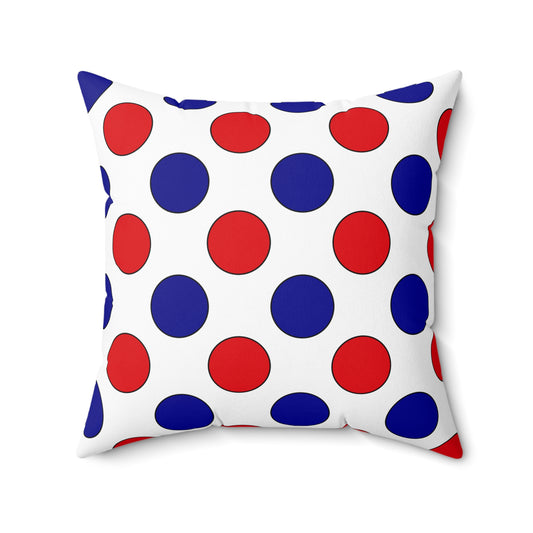 Saint Pierre And Miquelon Retro Polka Dots Cushion Pillow