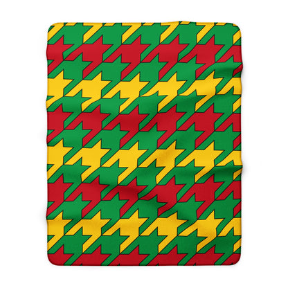 Guinea Bissau Retro Houndstooth Blanket Throw