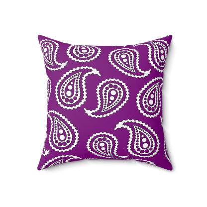 Purple, White Retro Paisley Cushion Pillow