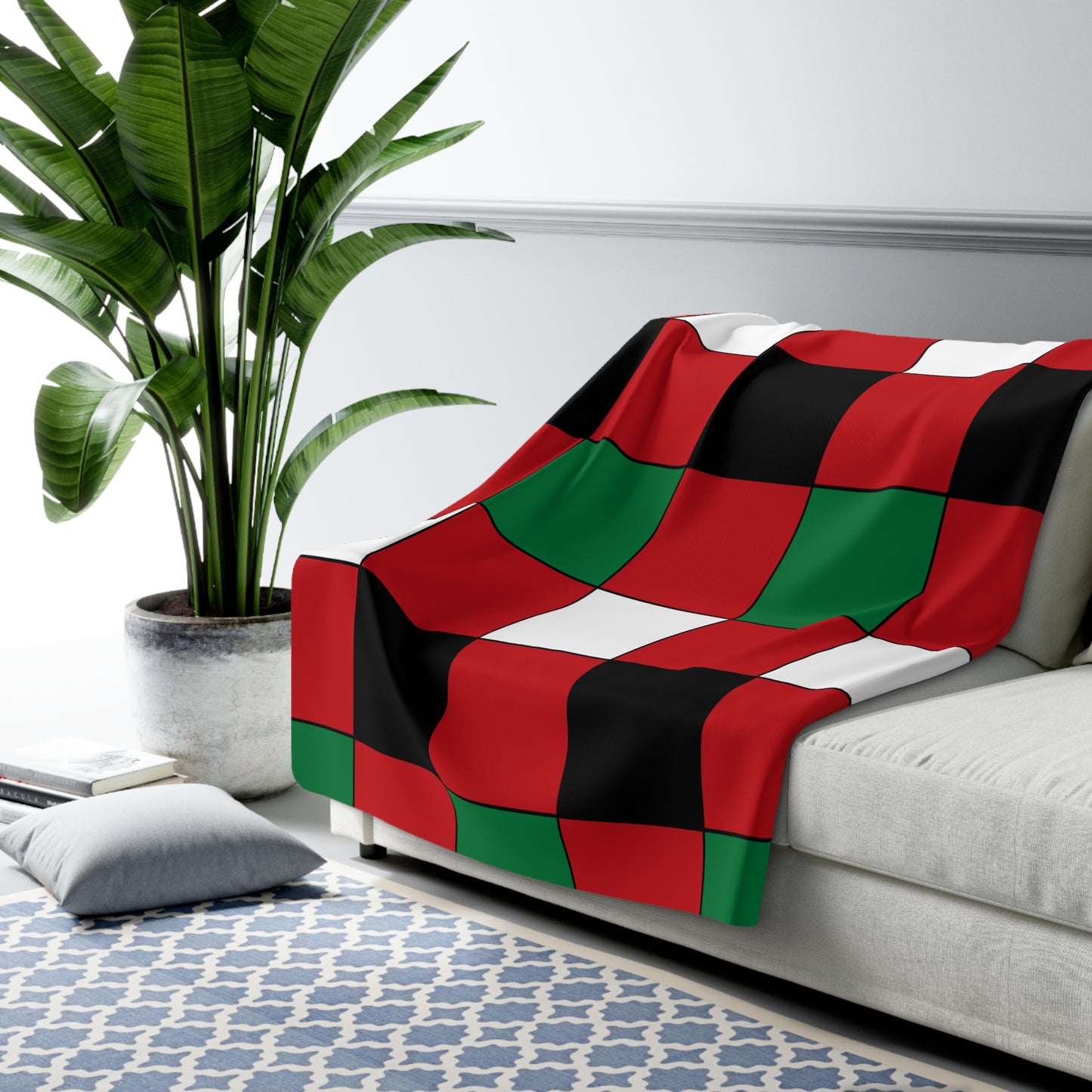 Western Sahara Retro Check Blanket Throw