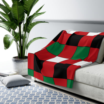 Western Sahara Retro Check Blanket Throw