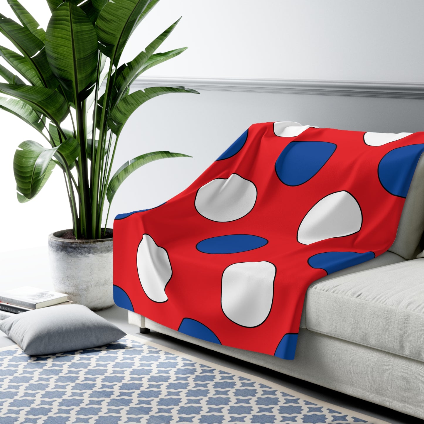 Slovakia Retro Polka Dots Blanket Throw