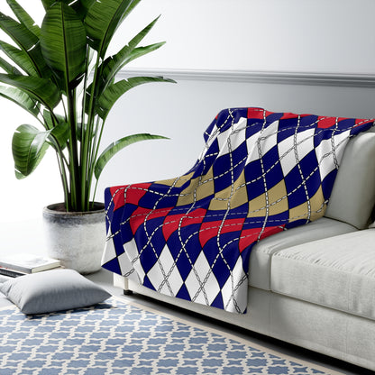 Saint Helena Retro Argyle Blanket Throw