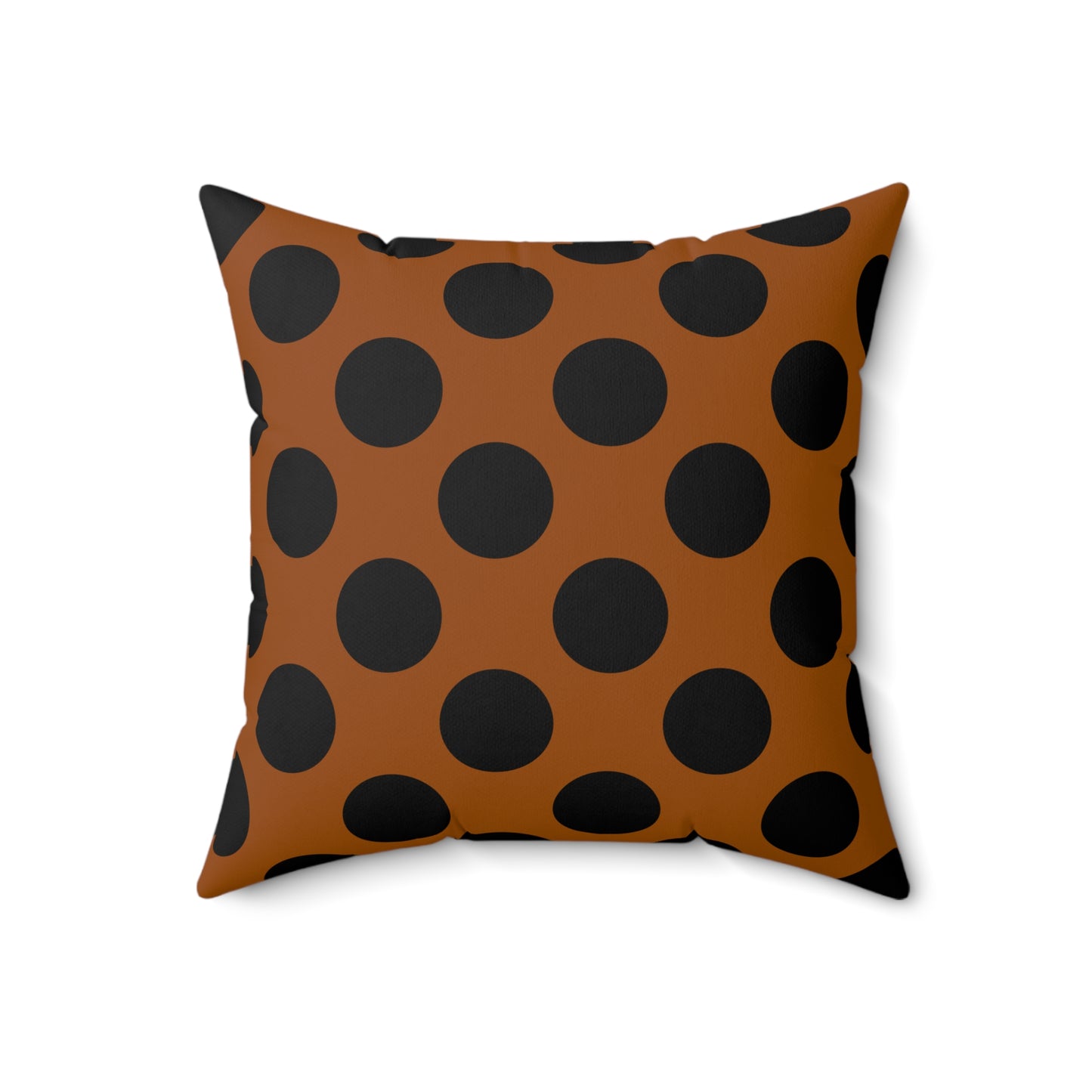 Brown, Black Retro Polka Dots Cushion Pillow