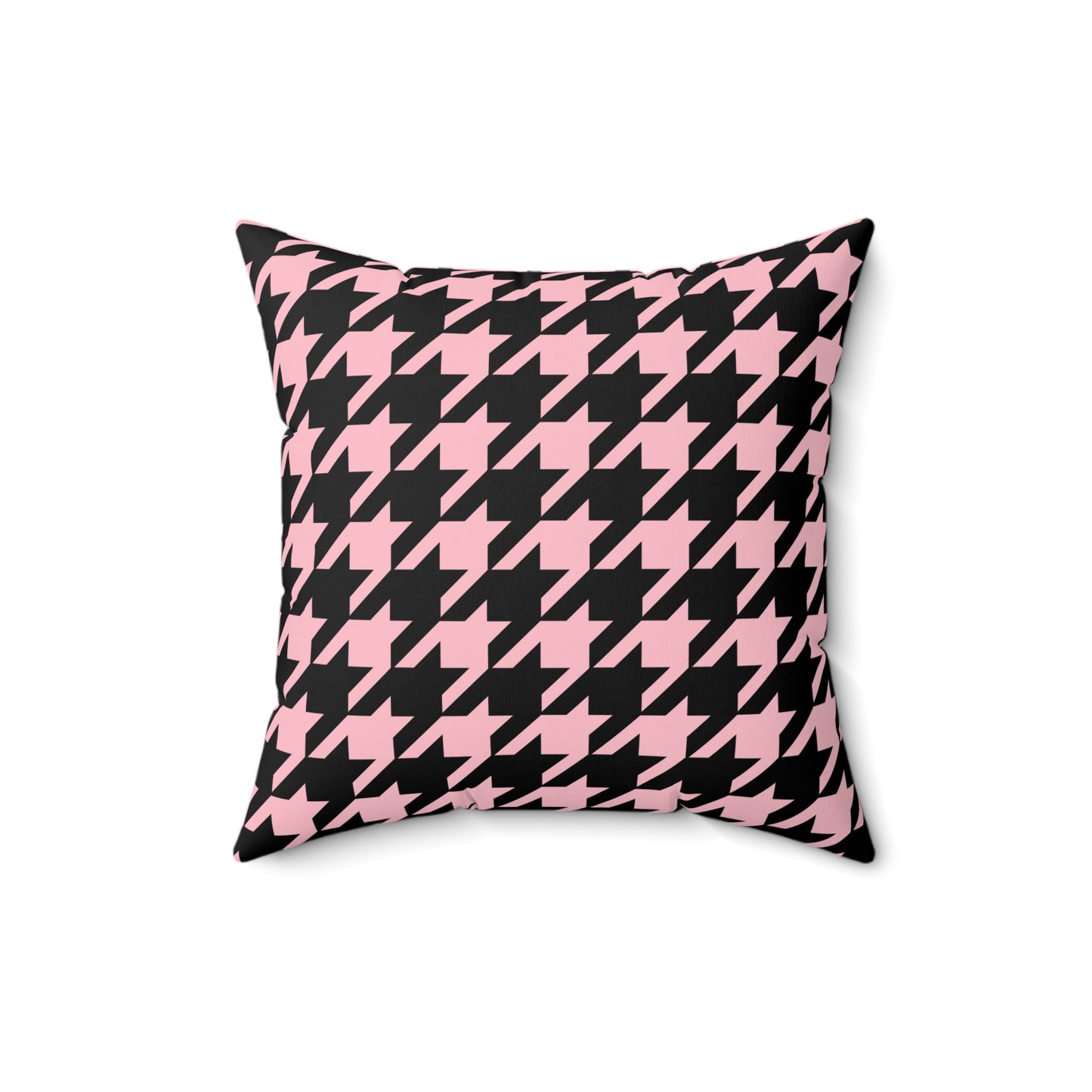 Pink, Black Retro Houndstooth Cushion Pillow