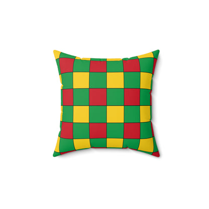 Guinea Bissau Retro Check Cushion Pillow