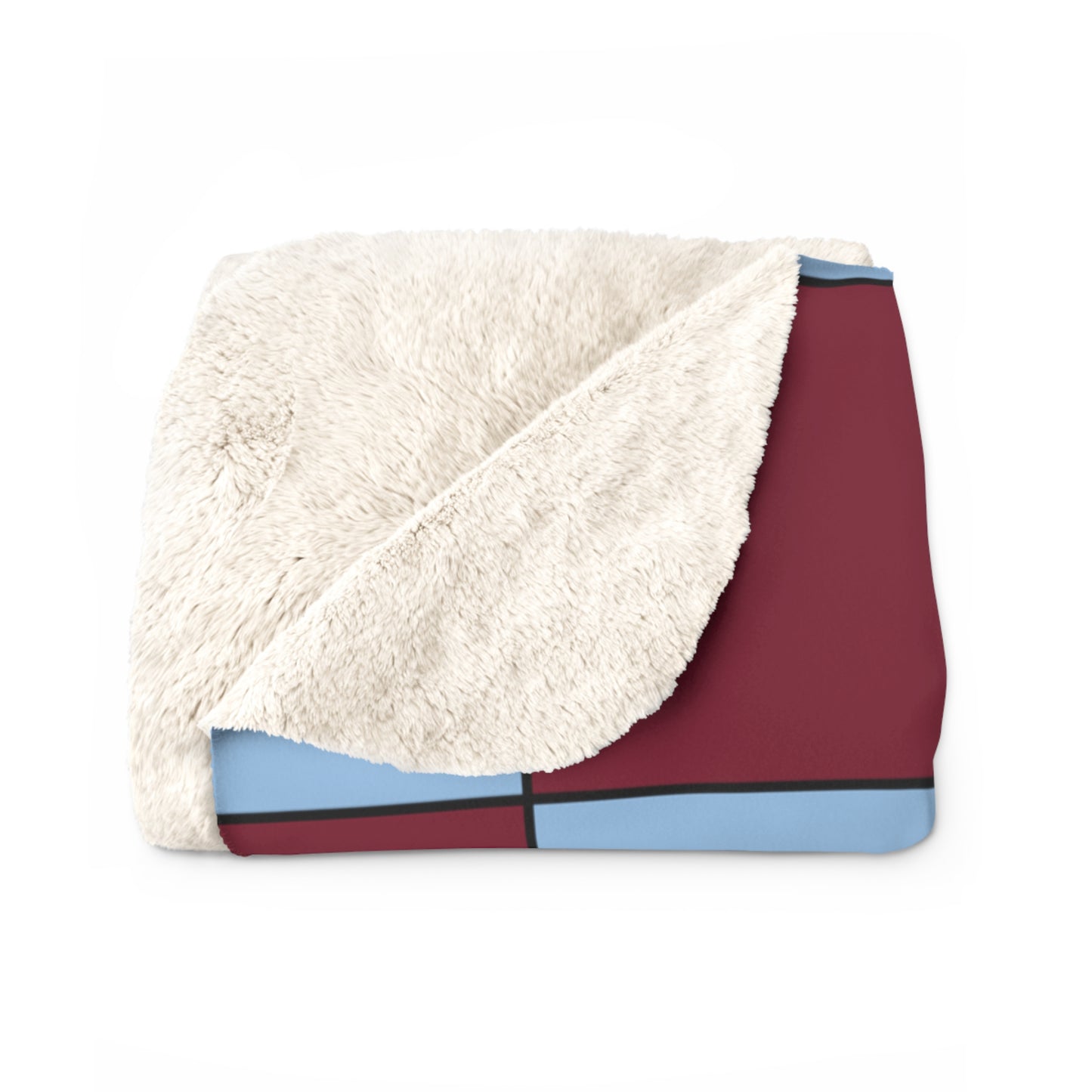 Claret, Blue Retro Check Blanket Throw