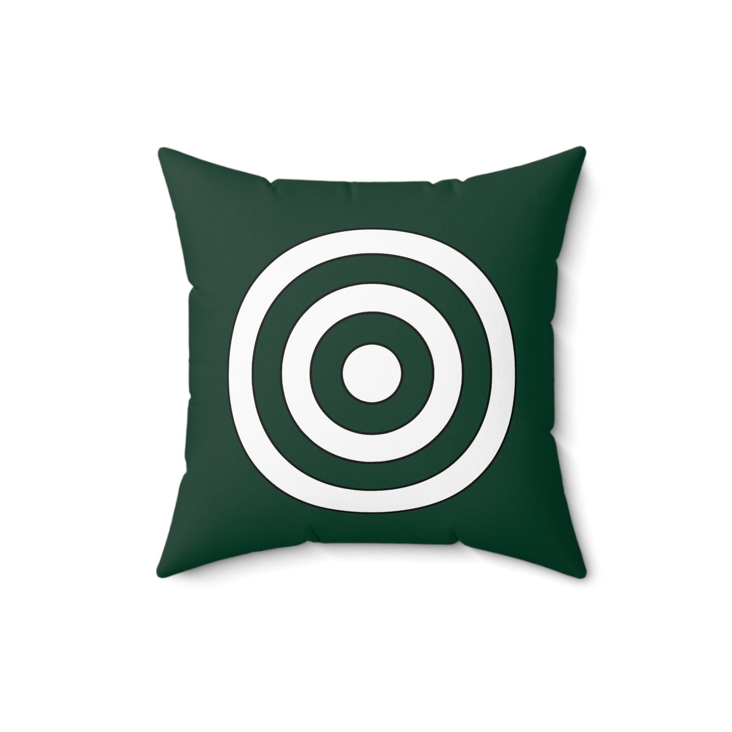 Dark Green, White Retro Target Cushion Pillow