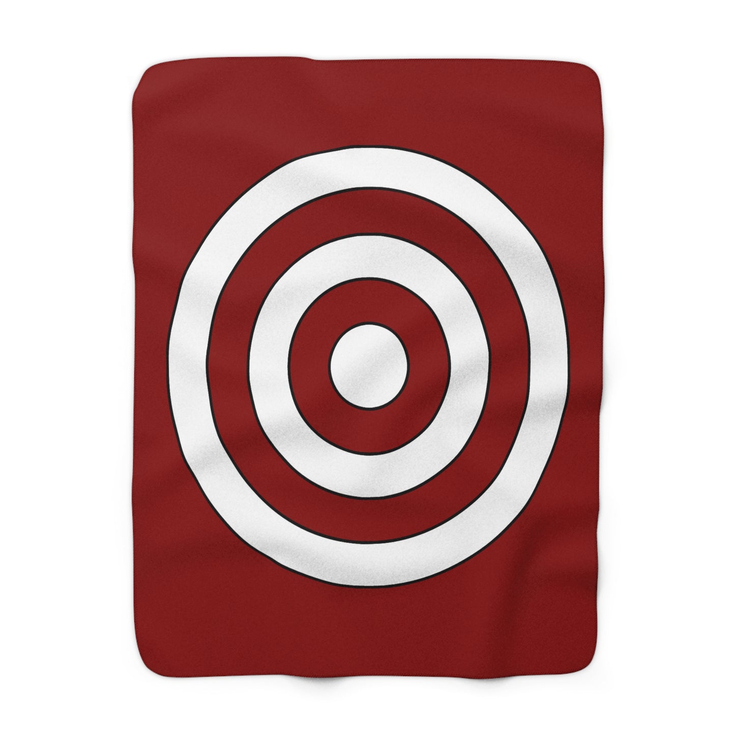 Dark Red, White Retro Target Blanket Throw