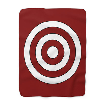 Dark Red, White Retro Target Blanket Throw