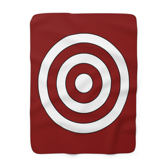 Dark Red, White Retro Target Blanket Throw