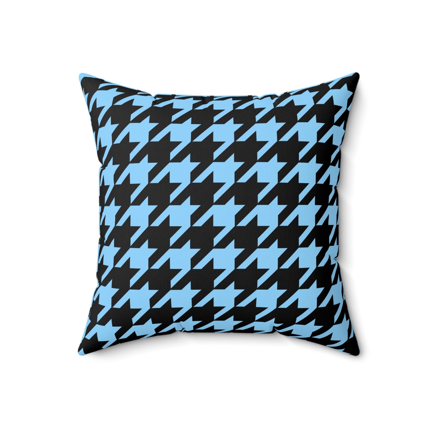 Light Blue, Black Retro Houndstooth Cushion Pillow