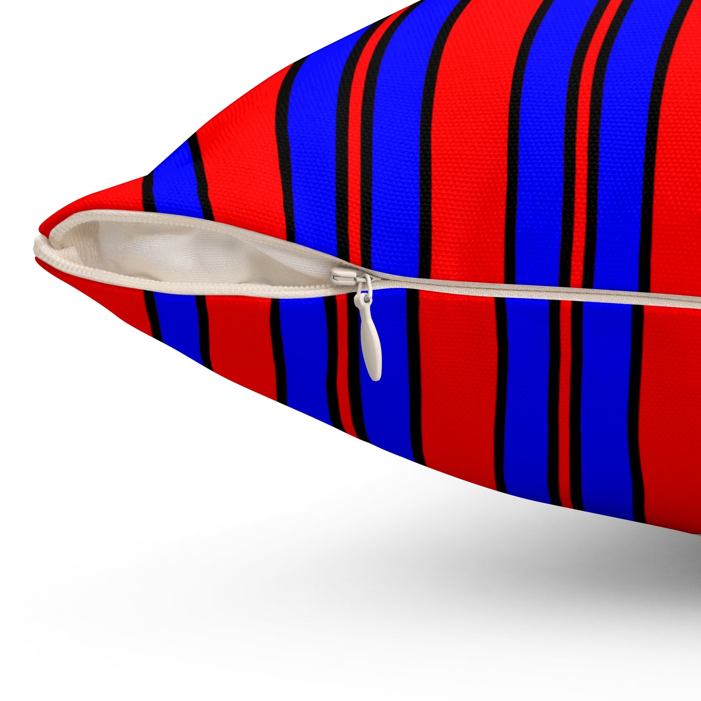 Red, Blue Retro Stripes Cushion Pillow