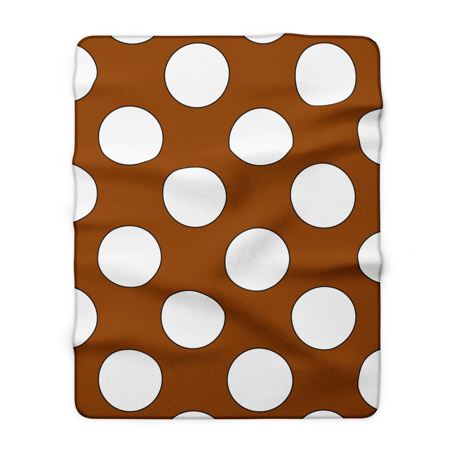 Brown, White Retro Polka Dots Blanket Throw