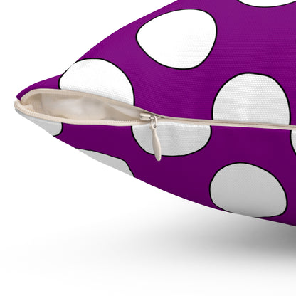 Purple, White Retro Polka Dots Cushion Pillow