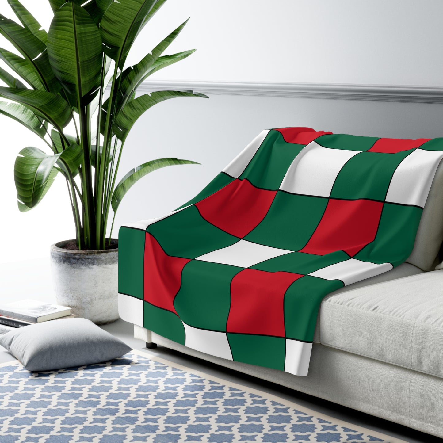 Mexico Retro Check Blanket Throw