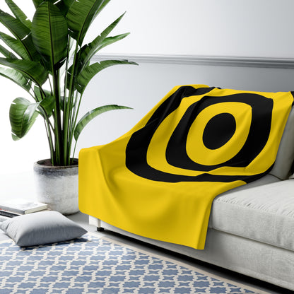 Gold, Black Retro Target Blanket Throw