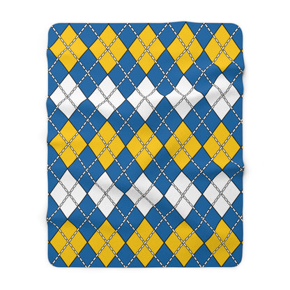 Canary Islands Retro Argyle Blanket Throw