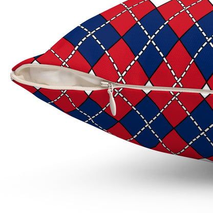 Lao Peoples Democratic Republic Retro Argyle Cushion Pillow