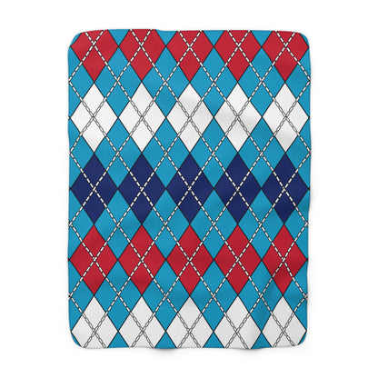 Tuvalu Retro Argyle Blanket Throw