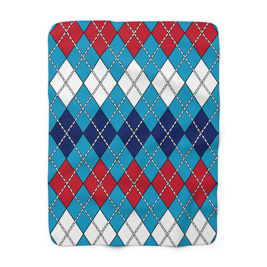 Tuvalu Retro Argyle Blanket Throw