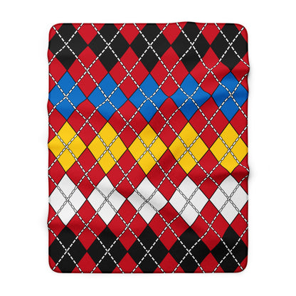 Antigua And Barbuda Retro Argyle Blanket Throw