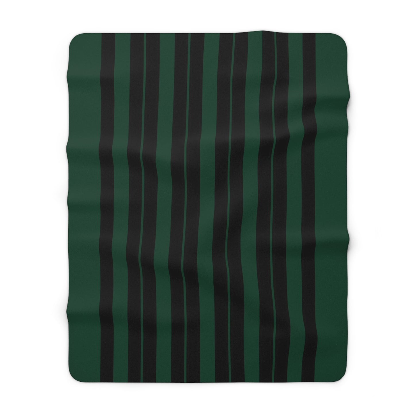 Dark Green, Black Retro Stripes Blanket Throw