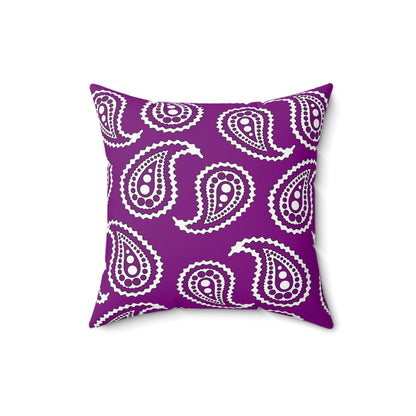 Purple, White Retro Paisley Cushion Pillow
