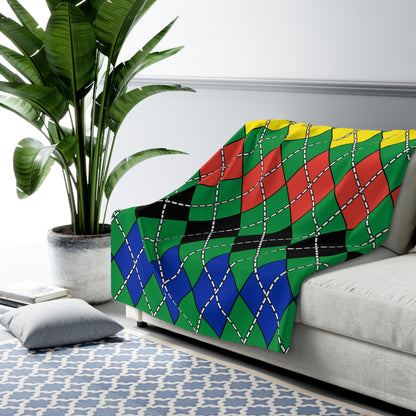 New Caledonia Retro Argyle Blanket Throw
