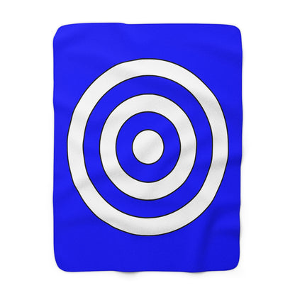 Blue, White Retro Target Blanket Throw