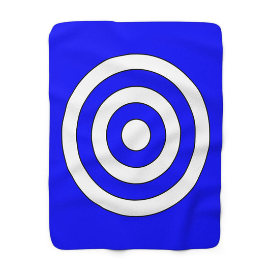 Blue, White Retro Target Blanket Throw