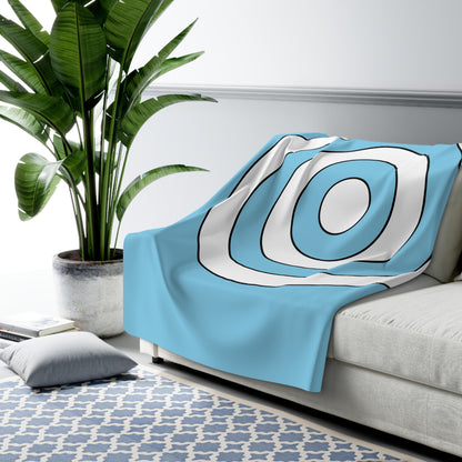 Sky Blue, White Retro Target Blanket Throw