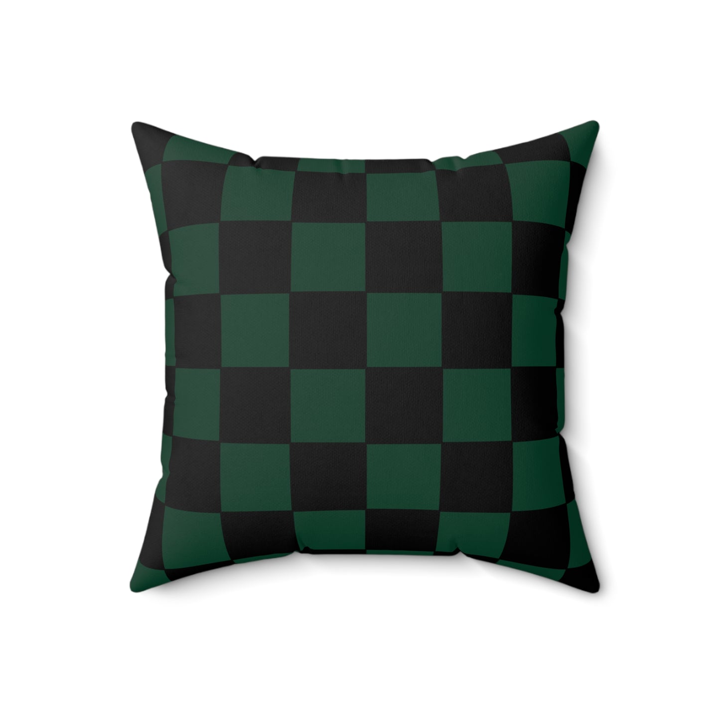 Dark Green, Black Retro Check Cushion Pillow