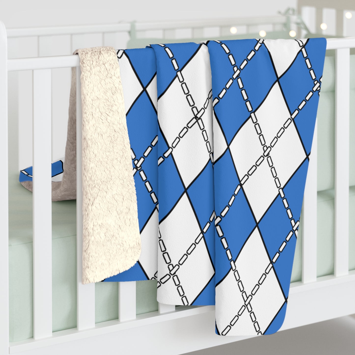 Antarctica Retro Argyle Blanket Throw
