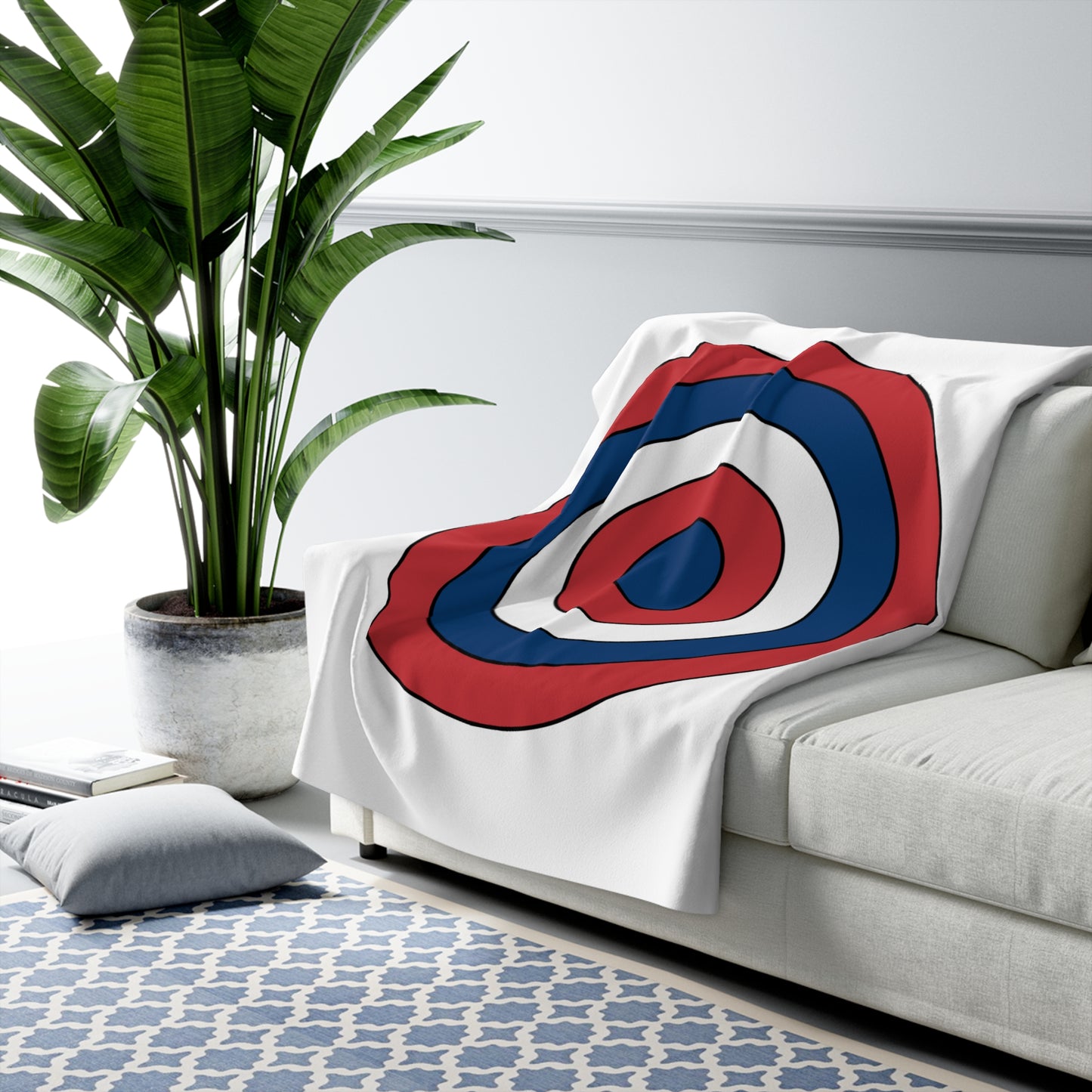 Serbia Retro Target Blanket Throw