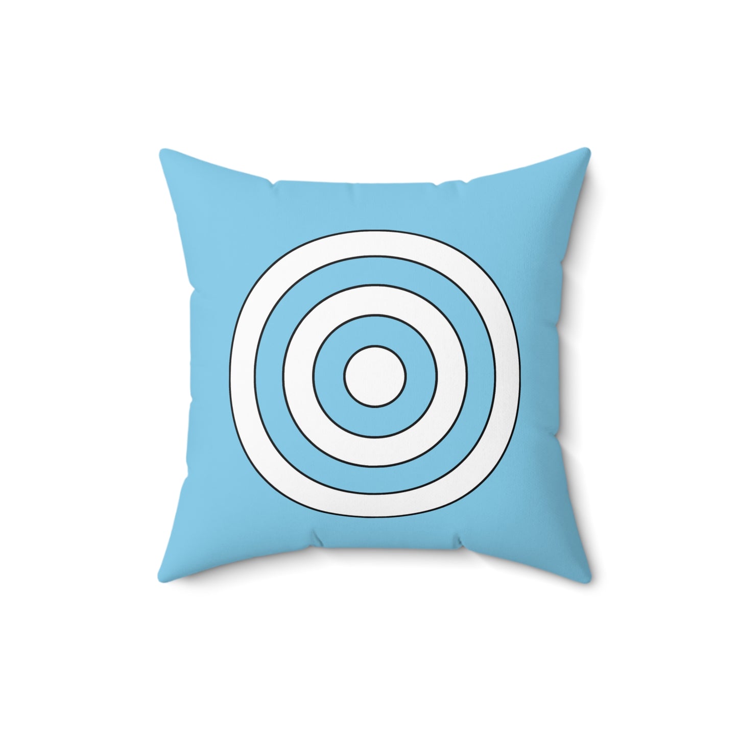 Sky Blue, White Retro Target Cushion Pillow