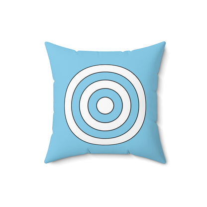 Sky Blue, White Retro Target Cushion Pillow