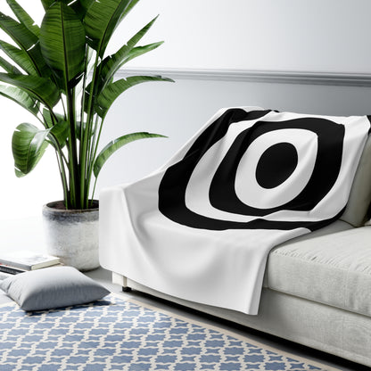 White, Black Retro Target Blanket Throw