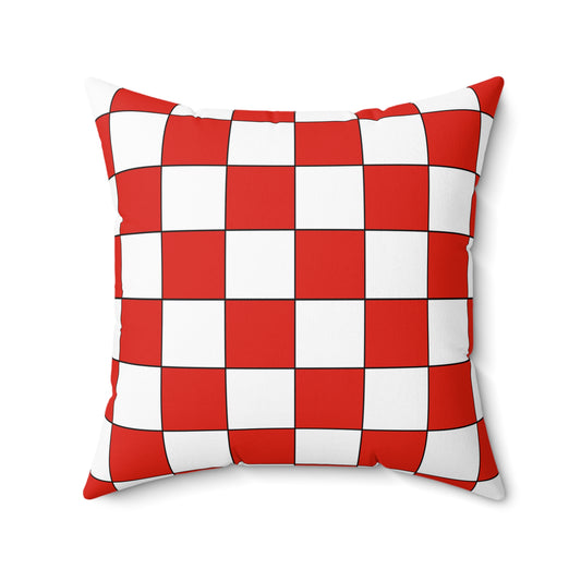 French Polynesia Retro Check Cushion Pillow